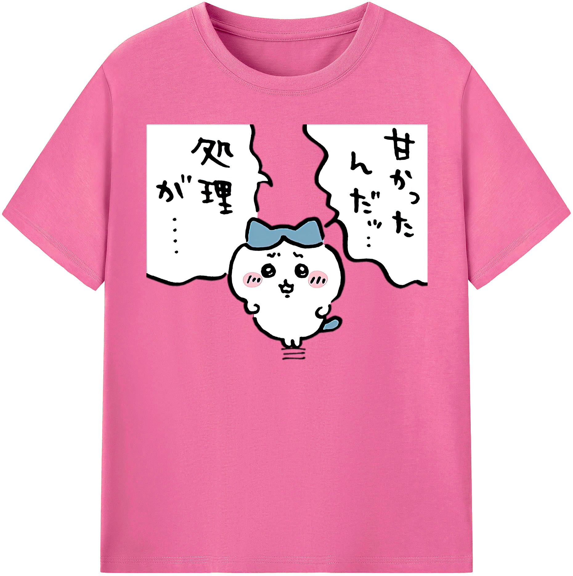 （画像用） ちいかわ ハチワレ Chii-kawa hachiware レディースカジュアルプリントTシャツ（綿100％）